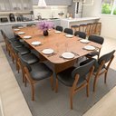 Ver imagem 1 de Conjunto de Mesa de Jantar Celebra 14 Lugares Tampo em MDF Corano Preto 330x135cm