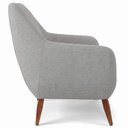 Ver mais imagens de Poltrona Decorativa Fixa Pés de Madeira Paloma D02 Linho Cinza Escuro C-416 - Lyam Decor