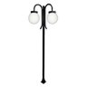 Poste Luminária Glob Duplo Braço Cima Preto 200cm - 1