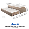 Bicama Box Solteiro Linho 88x188 com Dois Colchões Molas Ensacadas Berlim Probel - 2