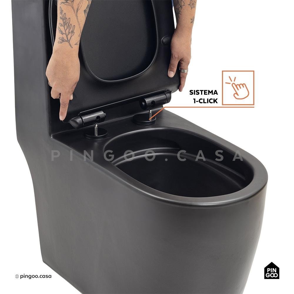 Kit Vaso Sanitário Monobloco Amazonita e Ducha Higiênica para Banheiro Apa - Preto - 4