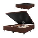 Ver imagem 1 de Cama Box Com Baú Queen 1,58M Marrom Marrom