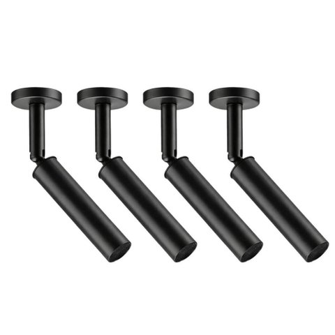 Kit 4 Spots Luminária Sobrepor G9 Alumínio Preto Iluminação Direcionada 15cm Neo Dital