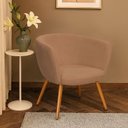 Ver imagem 2 de Poltrona Decorativa Isis Pés Palito Castanho Bouclé Terracota - Nexta Casa