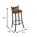 Ver imagem 4 de Conjunto Dinamarca 3 Banquetas 1 Mesa 60cm Bm Tubulares Conhaque/pathernon Caramelo