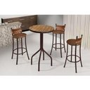 Ver imagem 1 de Conjunto Dinamarca 3 Banquetas 1 Mesa 60cm Bm Tubulares Conhaque/pathernon Caramelo
