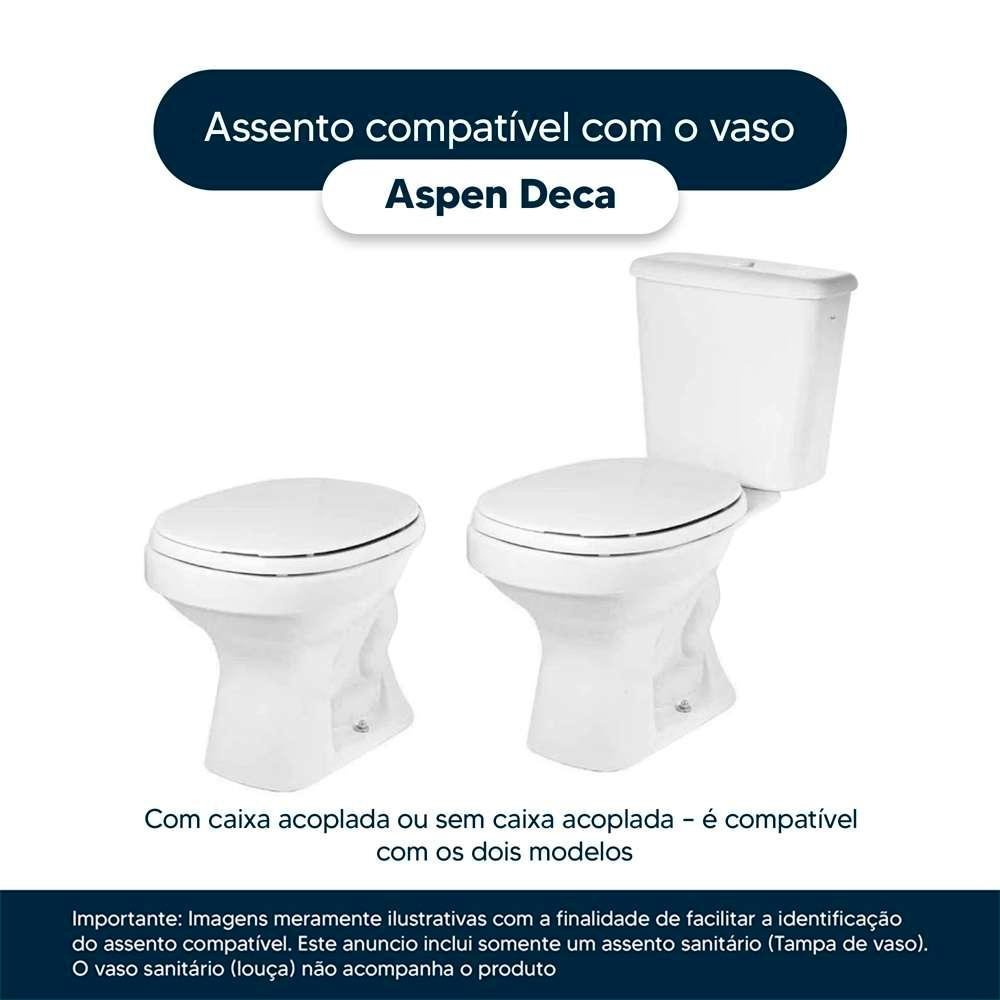 Tampa de Vaso Almofadado Soft Close Aspen Bege Claro para Bacia Deca - 4