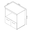 Ver imagem 3 de Balcão de Cozinha Multiuso Espaço para Microondas ou Forno com 2 Portas Angela - Savana/Off-White