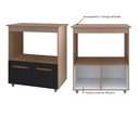 Ver imagem 2 de Balcão de Cozinha Multiuso Espaço para Microondas ou Forno com 2 Portas Angela - Savana/Off-White