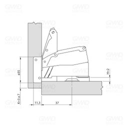 Dobradiça Click Slow Curva 165g - Fgvtn - 3