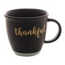 Caneca em Cerâmica Bon Gourmet Thankful Preto e Azul 380ml - 1