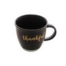 Caneca em Cerâmica Bon Gourmet Thankful Preto e Azul 380ml - 2