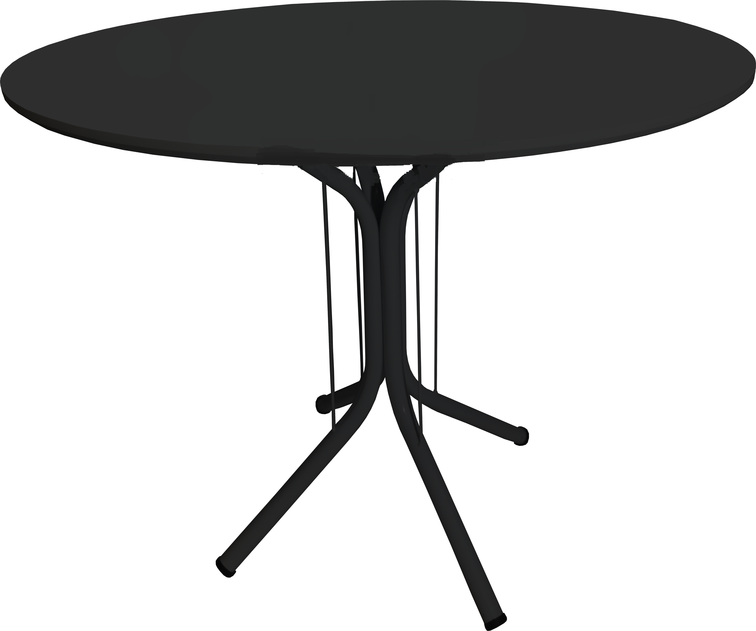 Mesa Jantar Redonda 90cm Preto Mdf Base 4 Apoio Isa