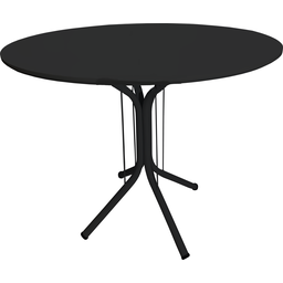Mesa Jantar Redonda 90cm Preto Mdf Base 4 Apoio Isa - 1