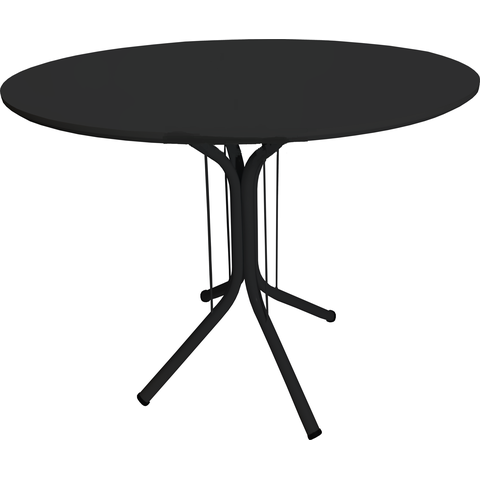 Mesa Jantar Redonda 90cm Preto Mdf Base 4 Apoio Isa