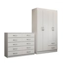 Ver imagem 3 de Guarda-roupa Mila 4 Portas 2 Gavetas com Cômoda 10 Gavetas Branco - Panorama Móveis