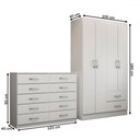 Ver imagem 4 de Guarda-roupa Mila 4 Portas 2 Gavetas com Cômoda 10 Gavetas Branco - Panorama Móveis