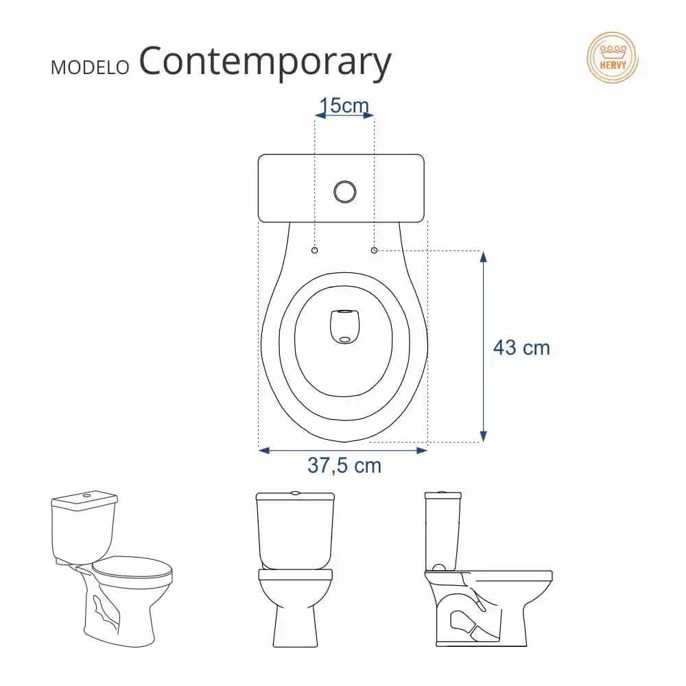 Assento Sanitário Poliester Soft Close Contemporary Branco para vaso Hervy - 3