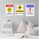Ver imagem 2 de Kit 3 Quadros Placas Cristãs - Jesus 24x18cm:madeira Branca
