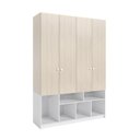 Ver imagem 2 de Guarda-Roupa 4 Portas com Nichos Curió Casatema MadeiraOriginals Marrom/Branco