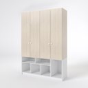 Ver imagem 4 de Guarda-Roupa 4 Portas com Nichos Curió Casatema MadeiraOriginals Marrom/Branco