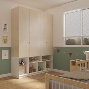 Guarda-roupa 4 Portas com Nichos Curió Casatema MadeiraOriginals