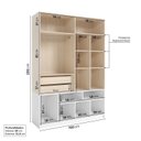 Ver imagem 3 de Guarda-Roupa 4 Portas com Nichos Curió Casatema MadeiraOriginals Marrom/Branco