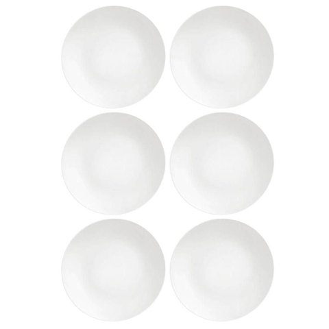 Kit 6 Pratos Rasos Tramontina Porcelana Branco 28cm Sophia Mesa Posta Restaurante