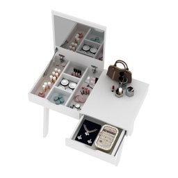 Penteadeira Multiuso 90,5 Cm com Espelho e 1 Gaveta Cor:branco - 5