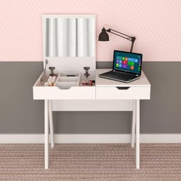 Penteadeira Multiuso 90,5 Cm com Espelho e 1 Gaveta Cor:branco - 2