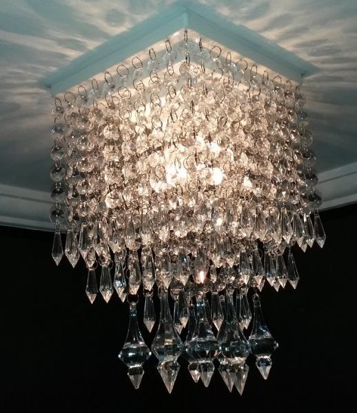 Lustre de Cristal Acrilico Decoração Quarto 3 Camadas Alto Brilho Plafon Decorar Luminária 19x30cm - 4