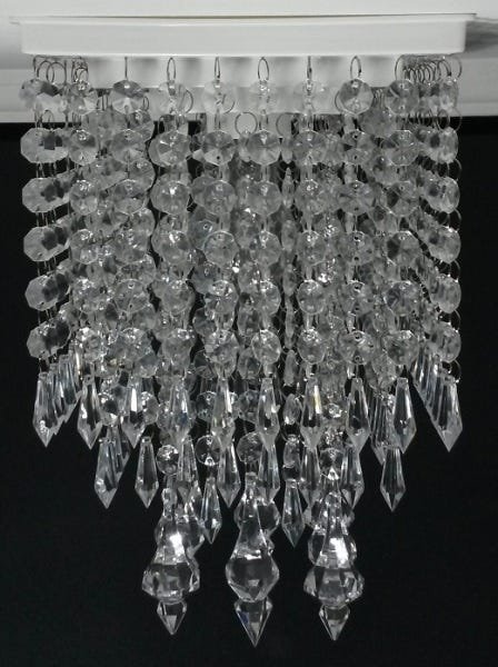 Lustre de Cristal Acrilico Decoração Quarto 3 Camadas Alto Brilho Plafon Decorar Luminária 19x30cm - 3