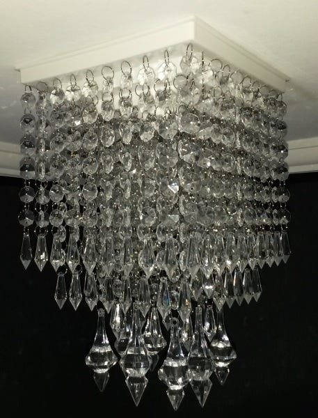 Lustre de Cristal Acrilico Decoração Quarto 3 Camadas Alto Brilho Plafon Decorar Luminária 19x30cm - 2