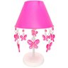Abajur Infantil Luminária de Mesa Borboletas Decorar Quarto Bebê Menina Pink - Aba Borboletas Rosa - 1