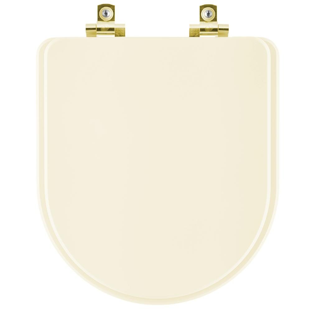 Assento Sanitário com Fechamento Lento Oxford Creme para Vaso Deca com Ferragem Dourada - 1
