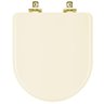 Assento Sanitário com Fechamento Lento Oxford Creme para Vaso Deca com Ferragem Dourada - 1