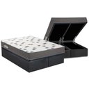 Ver imagem 1 de Cama Box Baú King: Colchão Espuma Ortobom D33 Light Saúde + Base Crc Suede Gray(186x198)