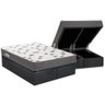 Cama Box Baú King: Colchão Espuma Ortobom D33 Light Saúde + Base Crc Suede Gray(186x198) - 1