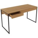Ver imagem 2 de Mesa para Escritório Estilo Industrial 1,36m 1 Gaveta Me4156 Tecno Mobili - Amêndoa/preto
