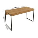 Ver imagem 4 de Mesa para Escritório Estilo Industrial 1,36m 1 Gaveta Me4156 Tecno Mobili - Amêndoa/preto