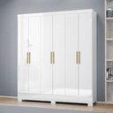 Ver imagem 1 de Guarda-roupa Casal Gliese 6 Portas 2 Gavetas Branco Neve - Mx Móveis
