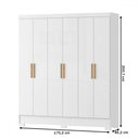 Ver imagem 4 de Guarda-roupa Casal Gliese 6 Portas 2 Gavetas Branco Neve - Mx Móveis