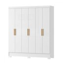 Ver imagem 2 de Guarda-roupa Casal Gliese 6 Portas 2 Gavetas Branco Neve - Mx Móveis