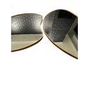Ver imagem 5 de Kit 2 Espelhos Orgânicos de Parede Decorativos com Borda de Couro Sintético Marrom