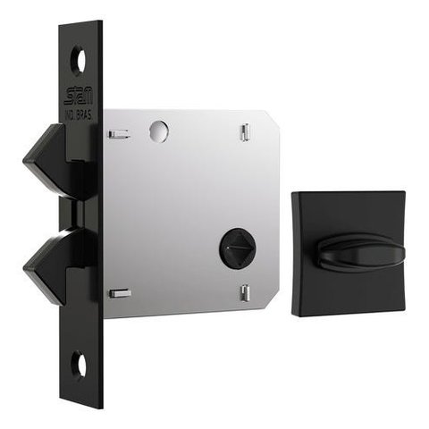 Fechadura Porta De Correr 1006s Wc Preto Fosco Quadrada Stam