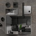 Ver imagem 3 de Fechadura Porta De Correr 1006s Wc Preto Fosco Quadrada Stam