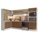 Ver imagem 2 de Armário de Cozinha Completa de Canto 100% MDF 447 cm Branco/Rustic/Crema Smart Madesa 03
