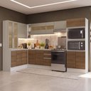 Ver imagem 1 de Armário de Cozinha Completa de Canto 100% MDF 447 cm Branco/Rustic/Crema Smart Madesa 03