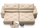 Ver imagem 4 de Sofá com Carregador Usb e Molas no Assento Retrátil Reclinável Nice 2,10m Linho Soft - Netsofas