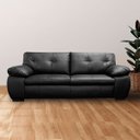 Ver imagem 2 de Sofá de Couro 3 Lugares Texas 208cm M06 Cor Preto 450 - Doce Sonho Móveis SOFÁ 2 LUGARES 3 LUGARES C
